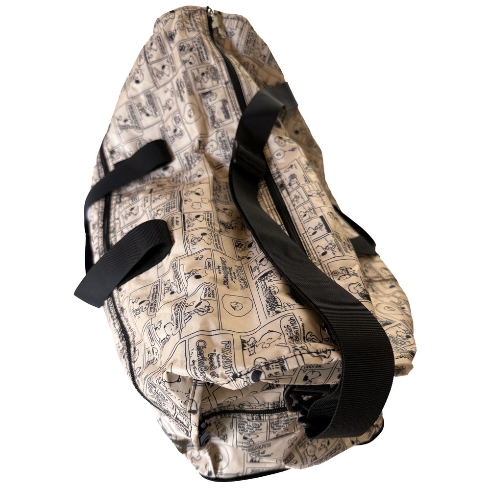 Hapitas Snoopy Folding Duffel Boston Bag Peanuts Comic Natural Beige Carry-On